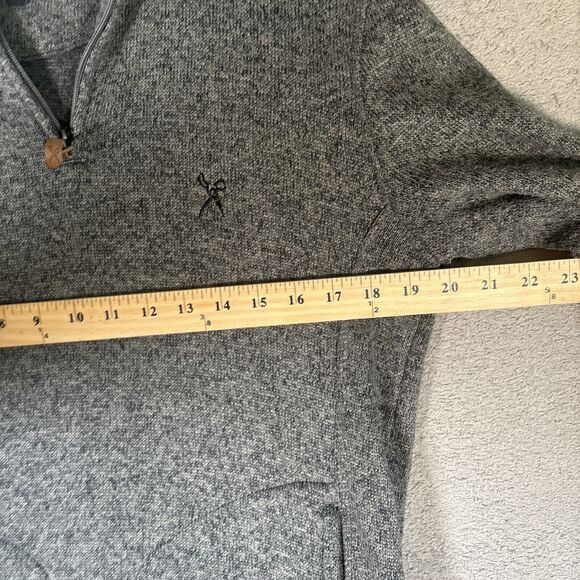 Marc Ecko Quarter Zip Sweater Men’s Size Medium Heather Gray Pullover - Picture 9 of 12